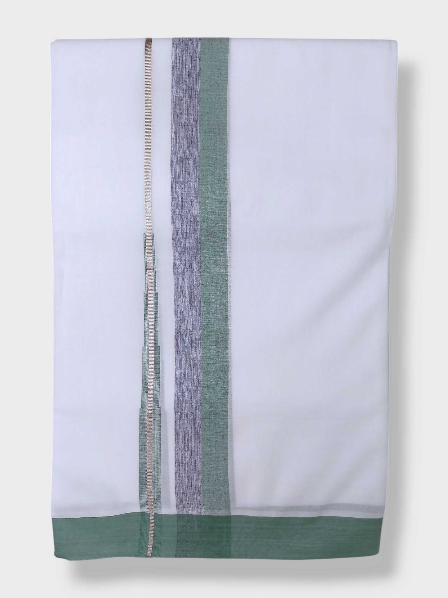 Pure White Cotton Men's Double Dhoti