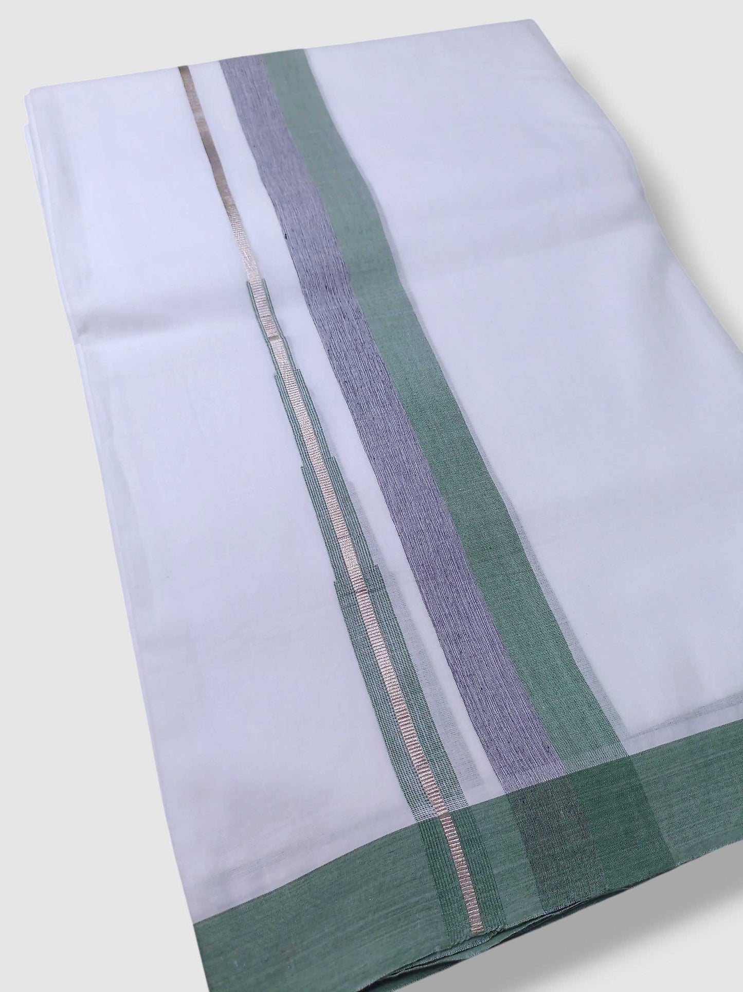 Pure White Cotton Men's Double Dhoti