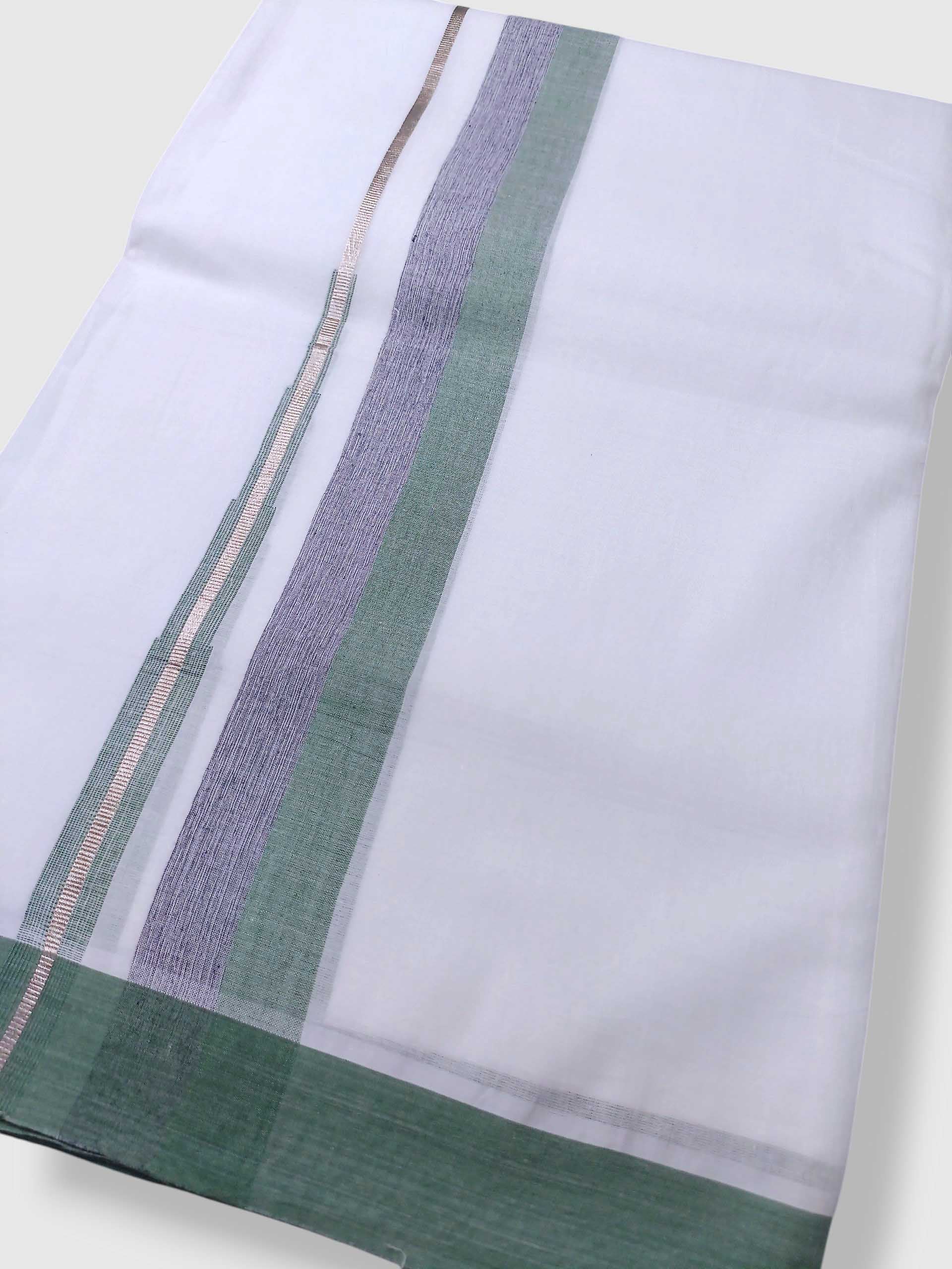 Pure White Cotton Men's Double Dhoti