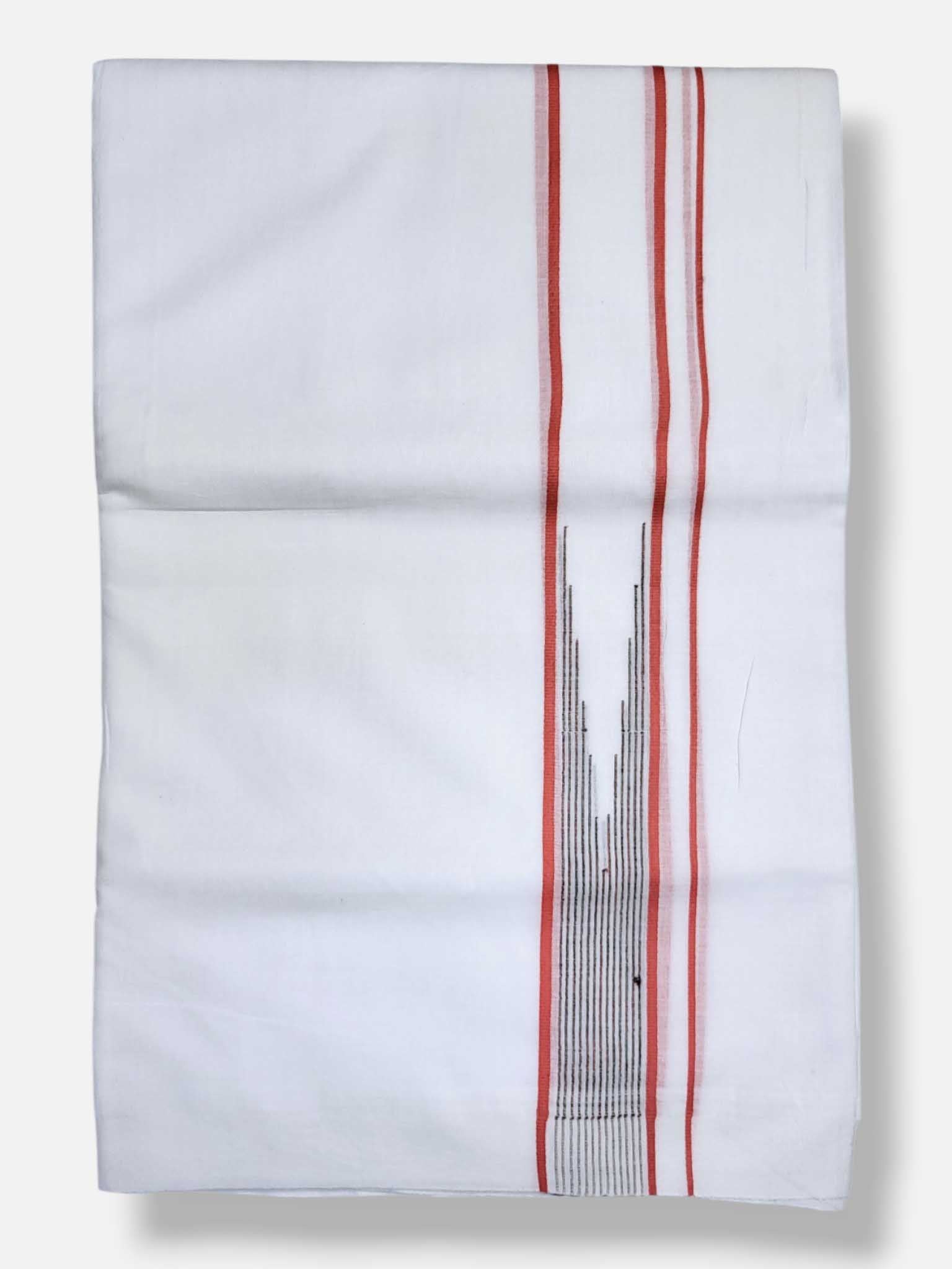 Pure White Cotton Men's Double Dhoti
