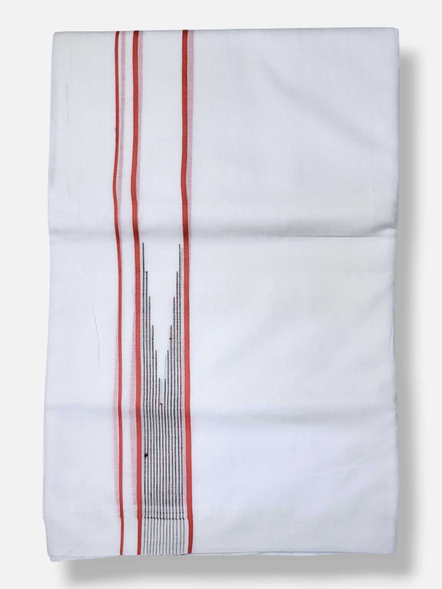Pure White Cotton Men's Double Dhoti