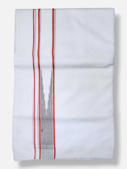 Pure White Cotton Men's Double Dhoti