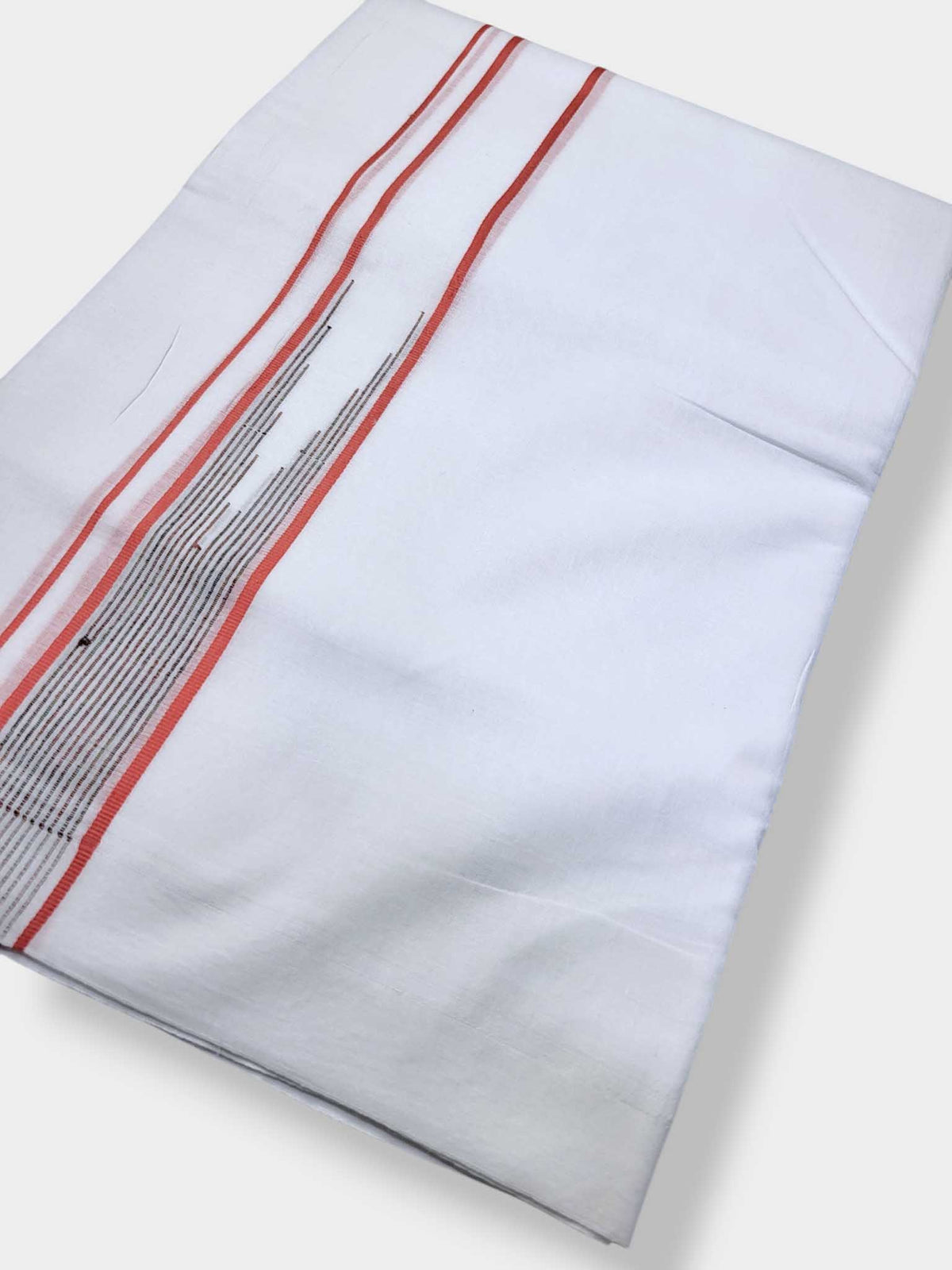 Pure White Cotton Men's Double Dhoti