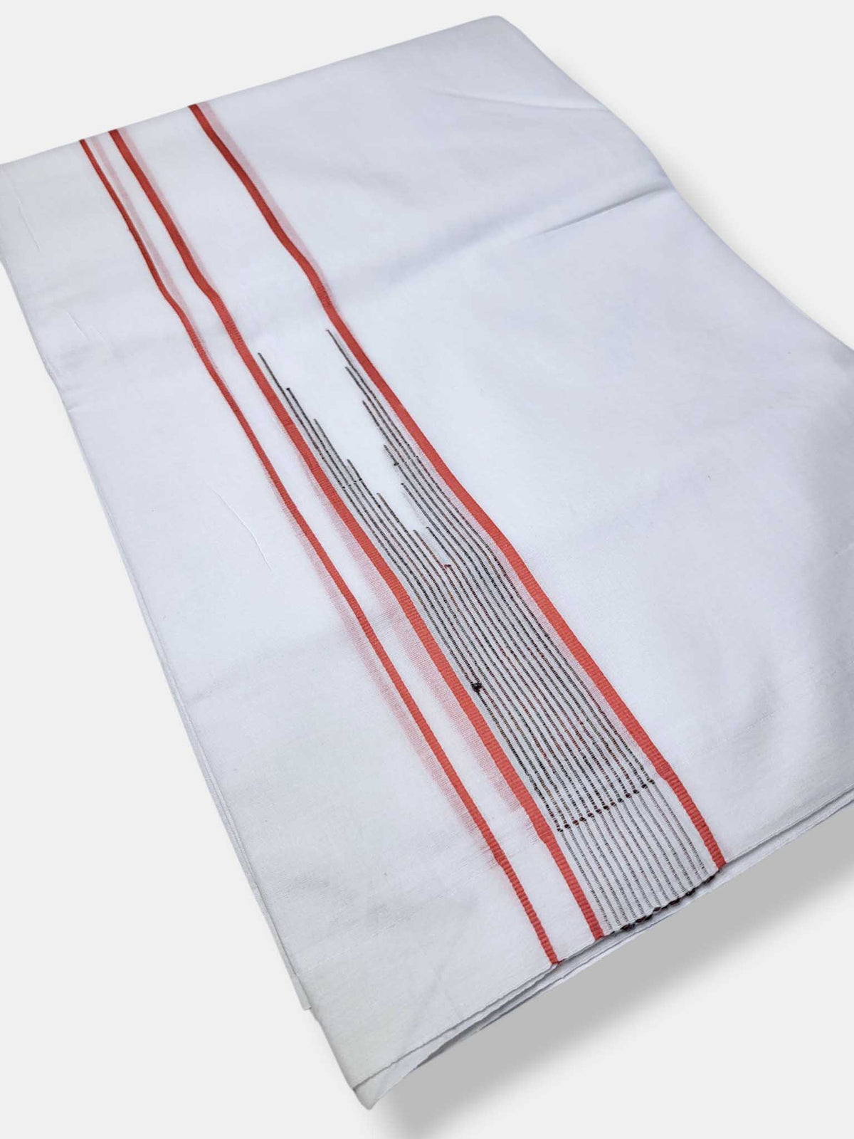 Pure White Cotton Men's Double Dhoti