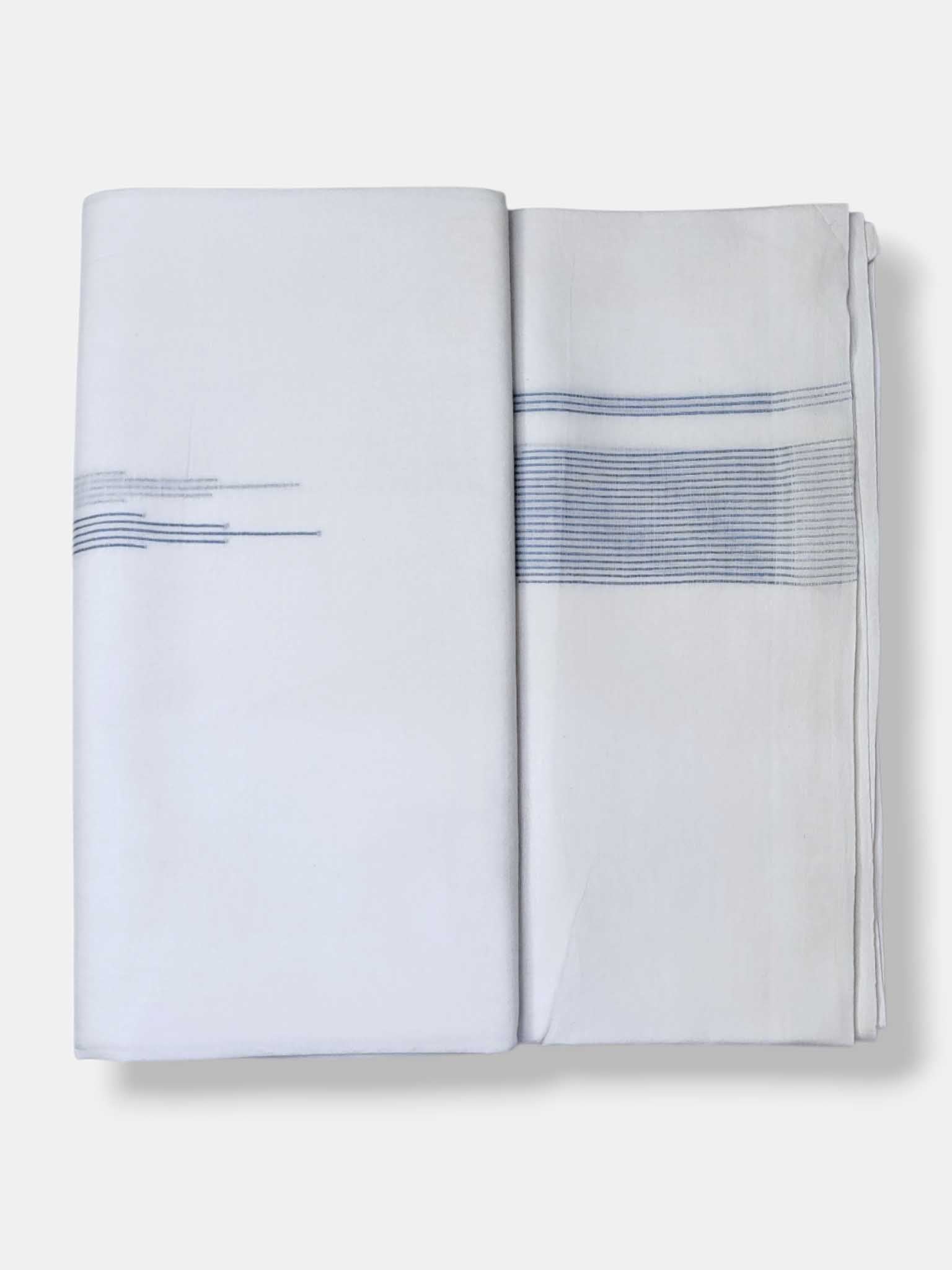 Pure White Cotton Men's Double Dhoti