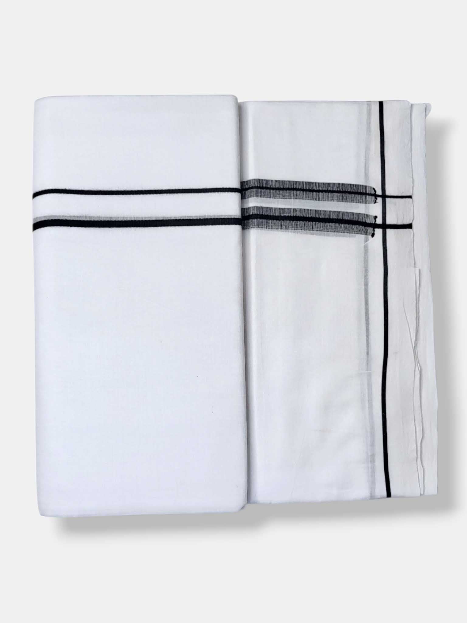 Pure White Cotton Men's Double Dhoti