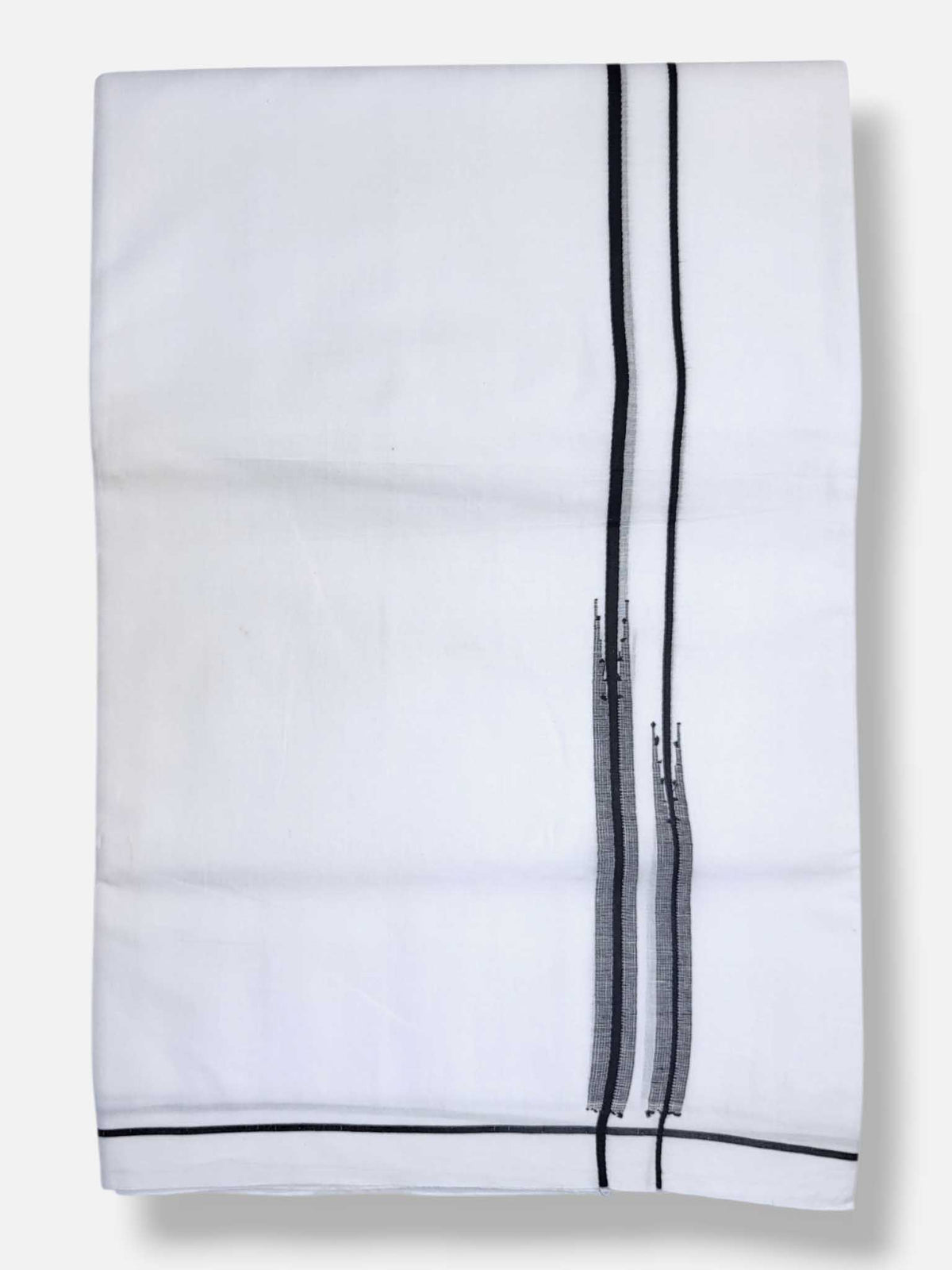 Pure White Cotton Men's Double Dhoti