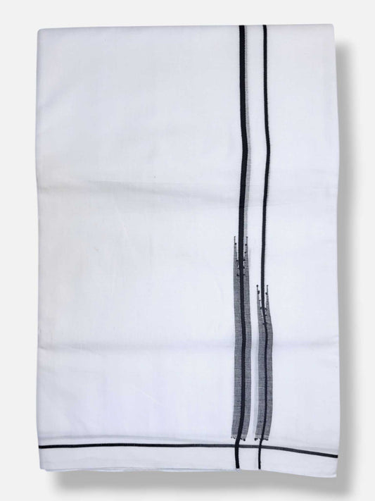 Pure White Cotton Men's Double Dhoti