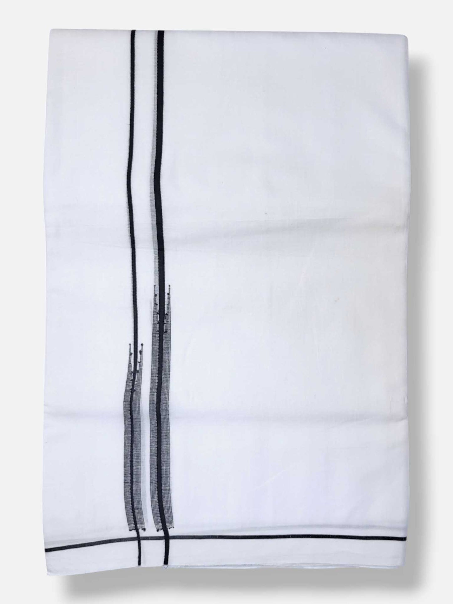 Pure White Cotton Men's Double Dhoti