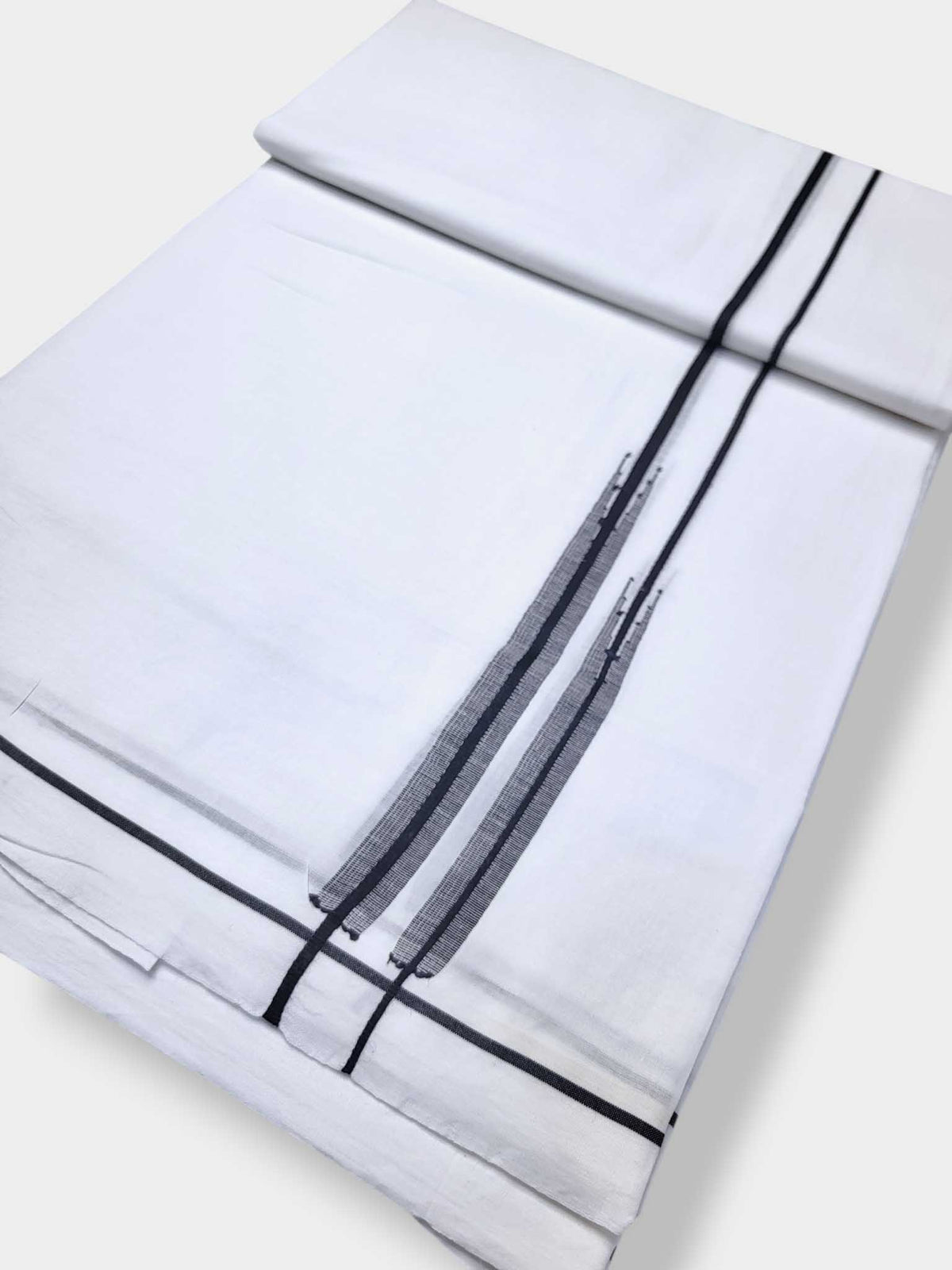 Pure White Cotton Men's Double Dhoti