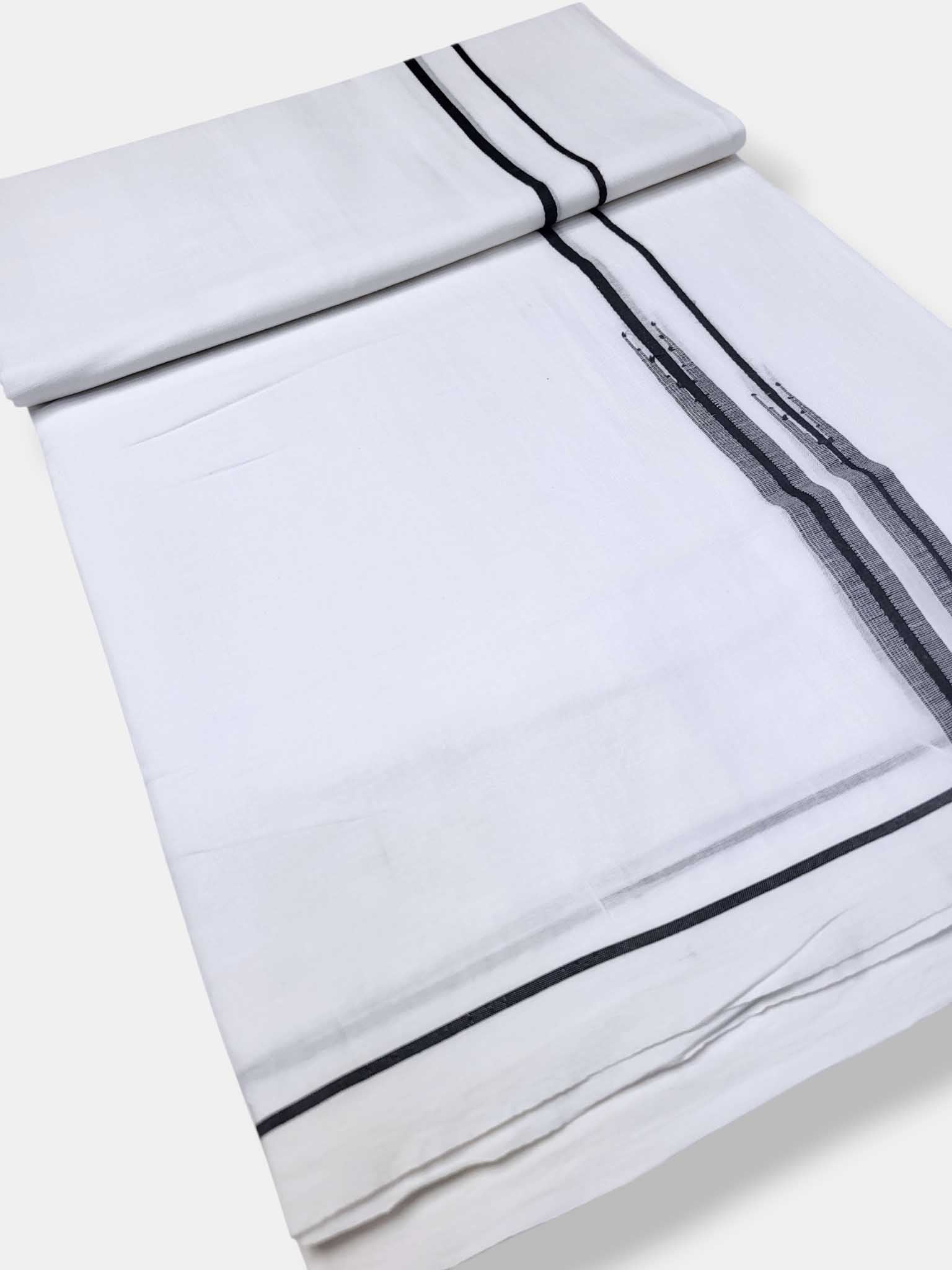 Pure White Cotton Men's Double Dhoti