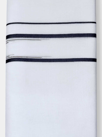 Pure White Cotton Men's Double Dhoti