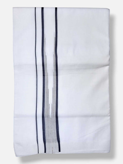 Pure White Cotton Men's Double Dhoti