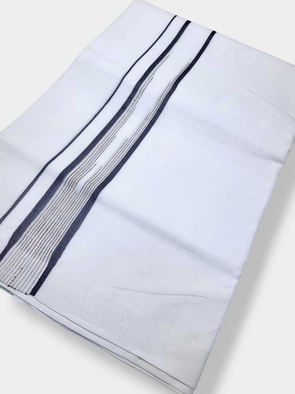Pure White Cotton Men's Double Dhoti