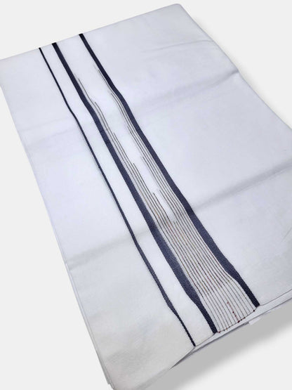 Pure White Cotton Men's Double Dhoti
