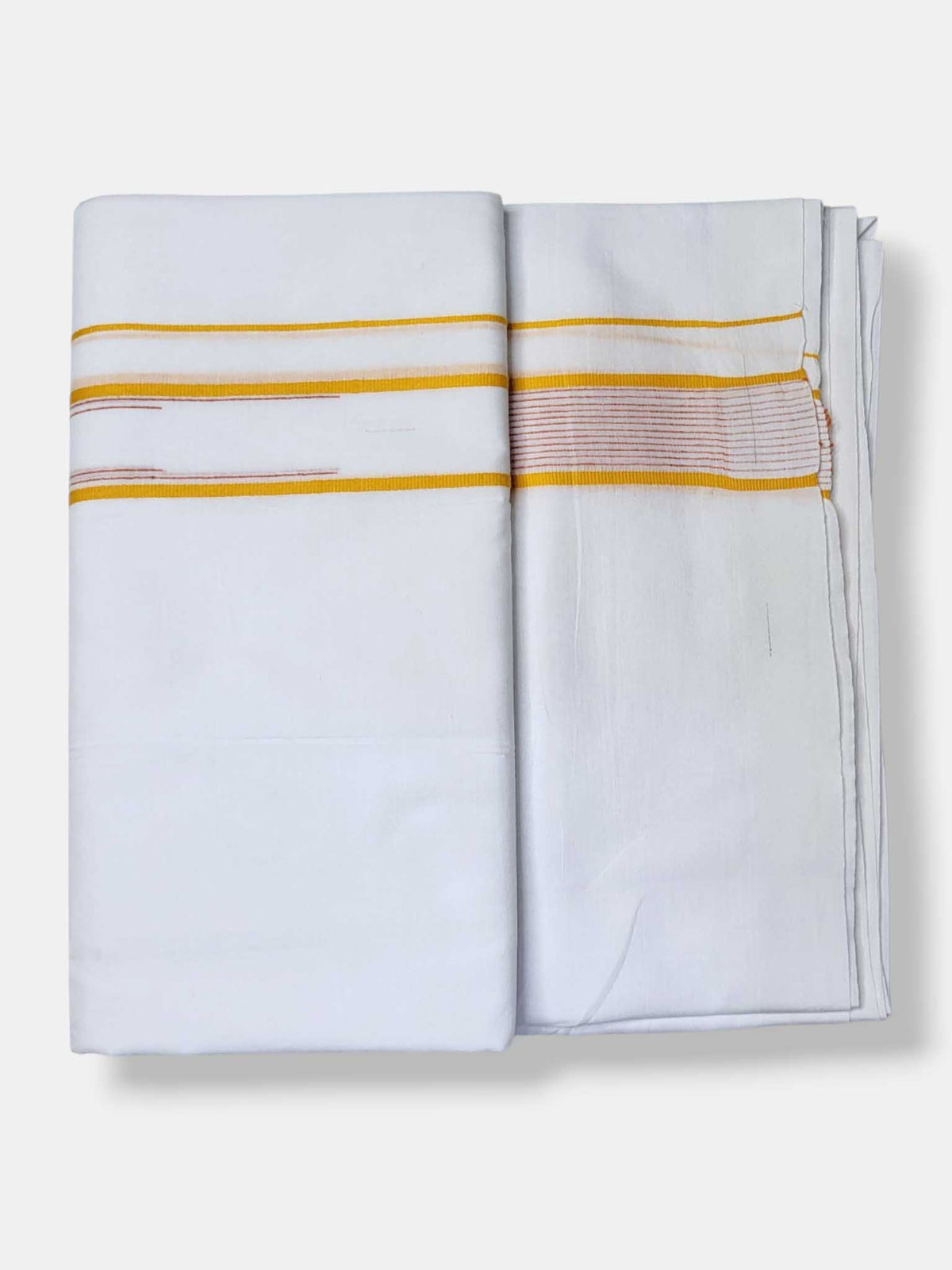 Pure White Cotton Men's Double Dhoti