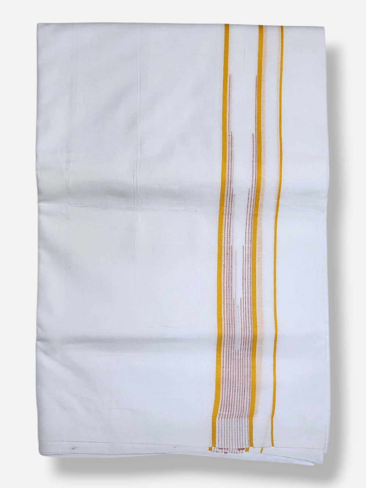 Pure White Cotton Men's Double Dhoti
