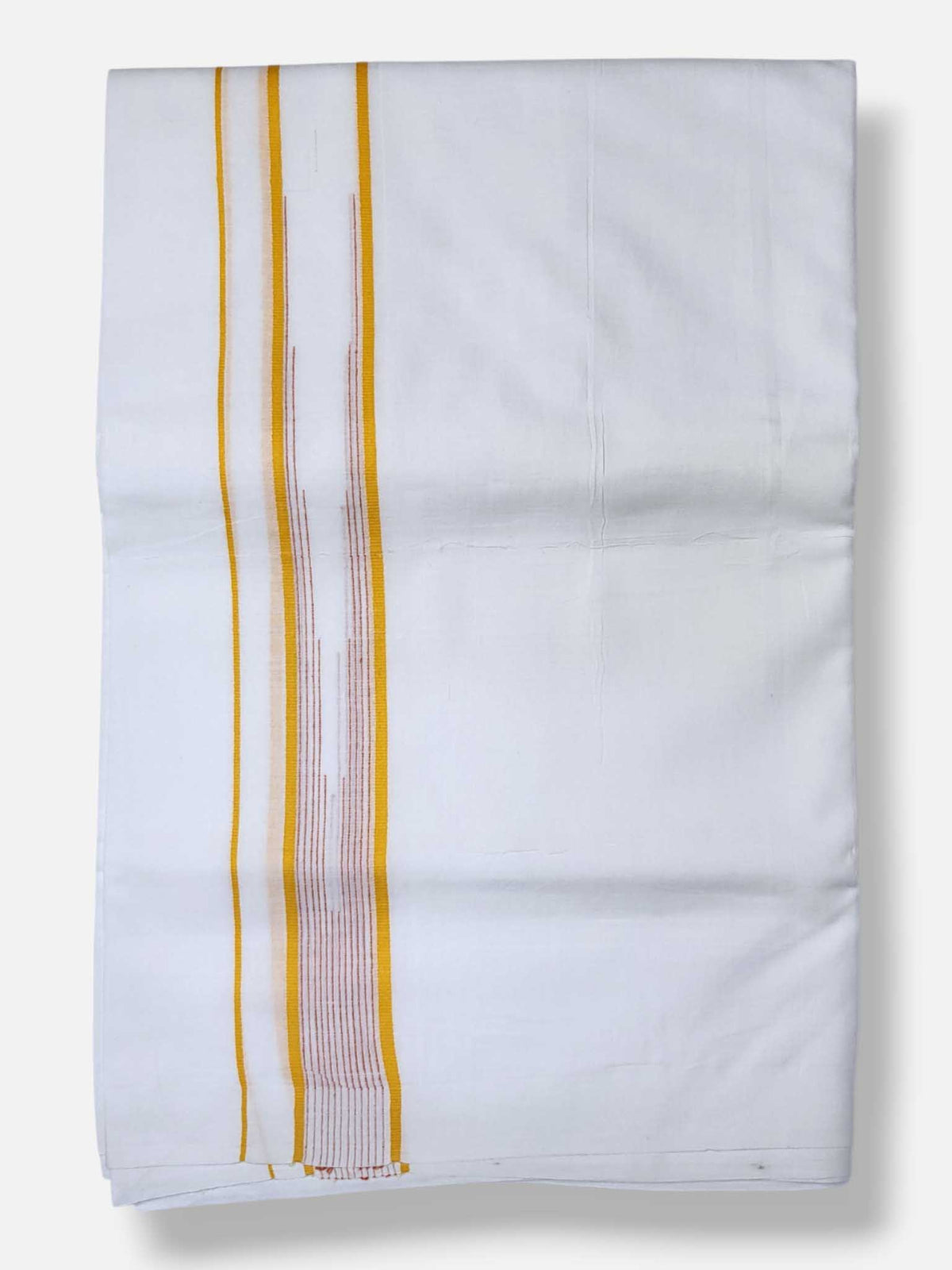 Pure White Cotton Men's Double Dhoti