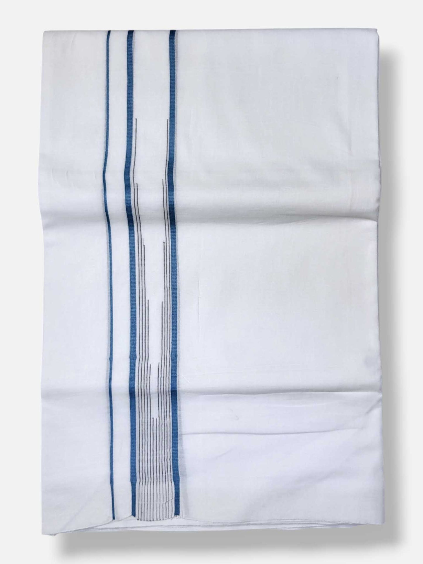 Pure White Cotton Men's Double Dhoti
