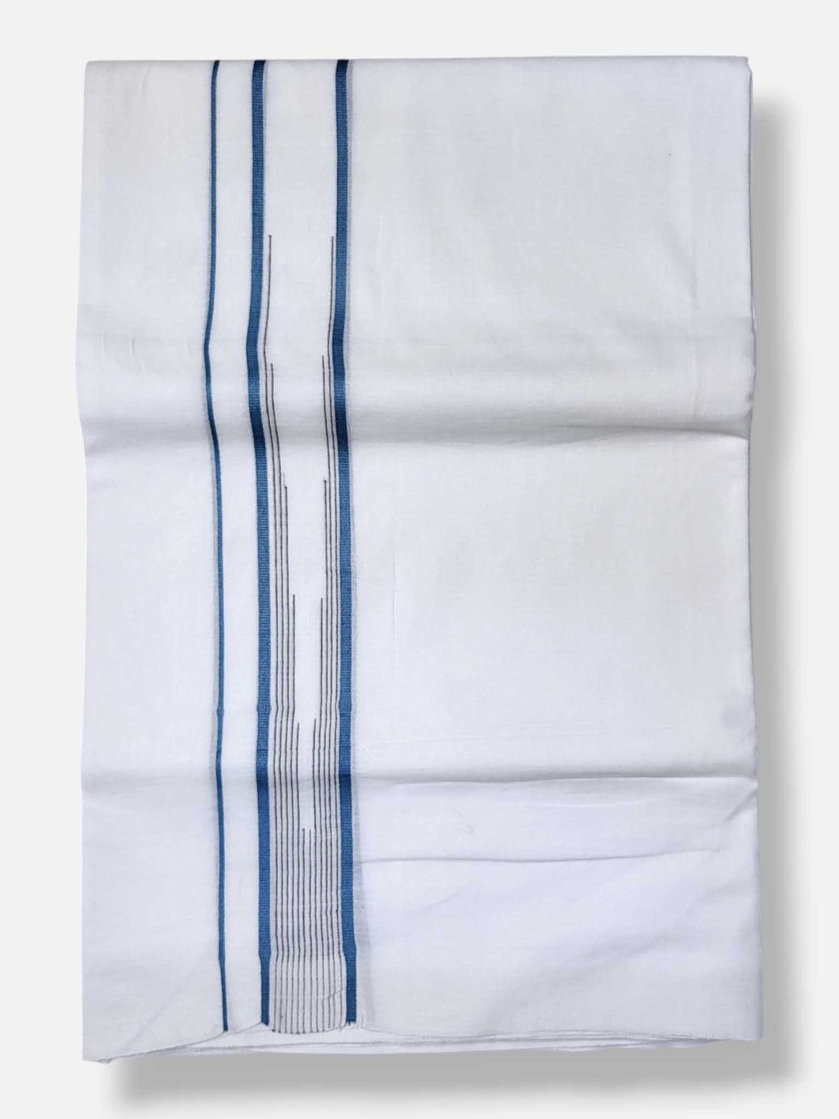 Pure White Cotton Men's Double Dhoti