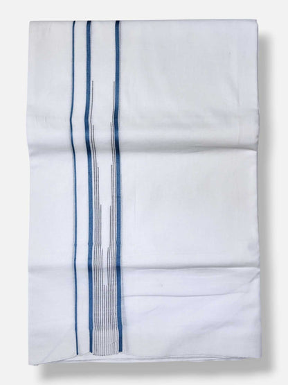 Pure White Cotton Men's Double Dhoti