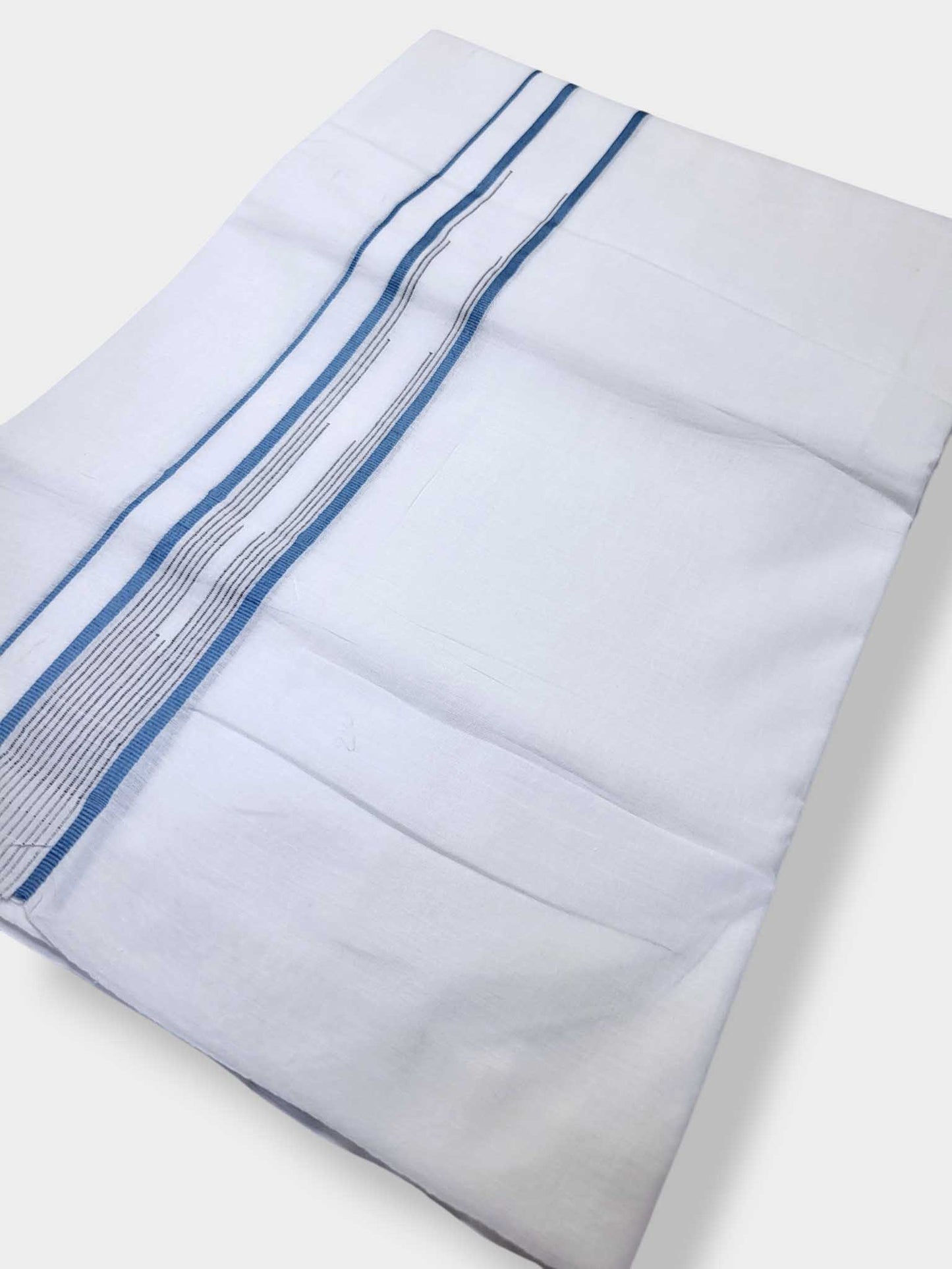 Pure White Cotton Men's Double Dhoti