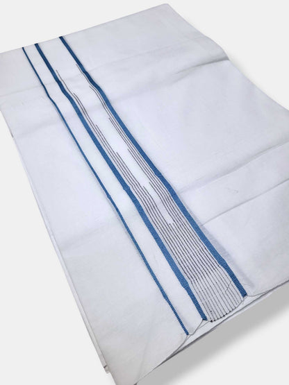 Pure White Cotton Men's Double Dhoti