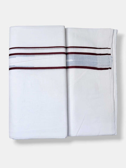 Pure White Cotton Men's Double Dhoti