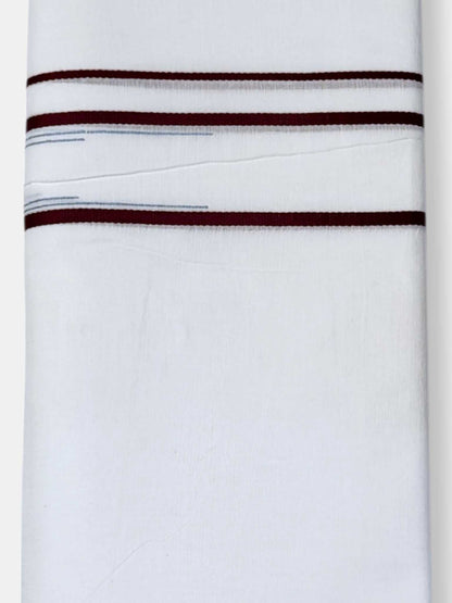 Pure White Cotton Men's Double Dhoti