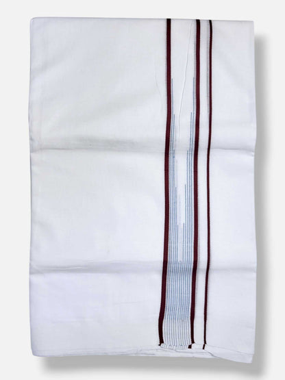 Pure White Cotton Men's Double Dhoti