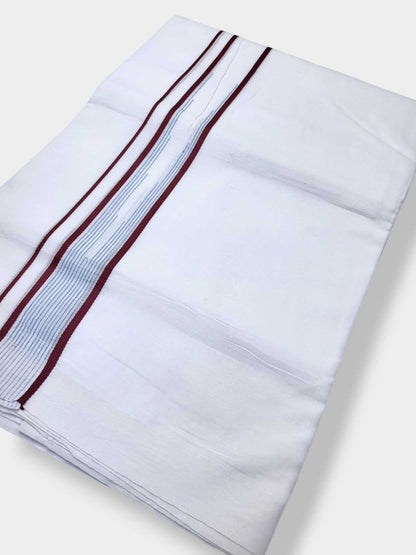 Pure White Cotton Men's Double Dhoti