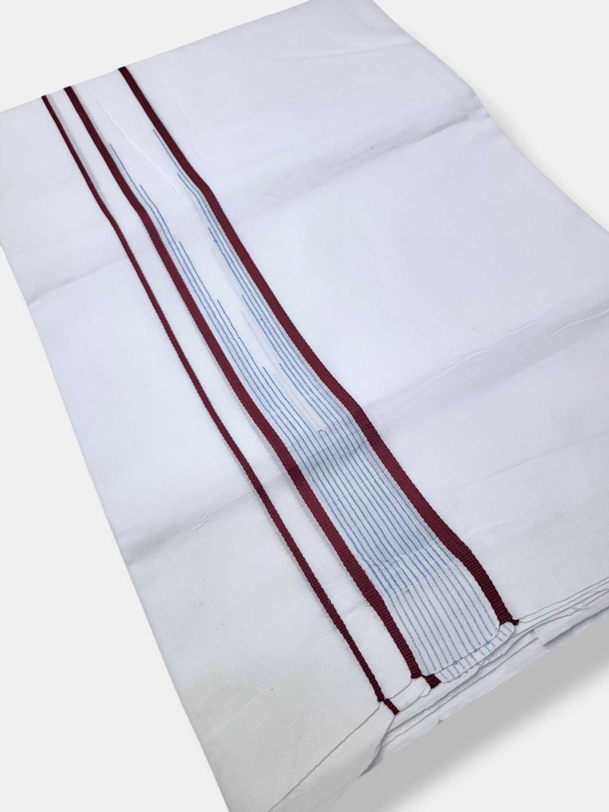 Pure White Cotton Men's Double Dhoti