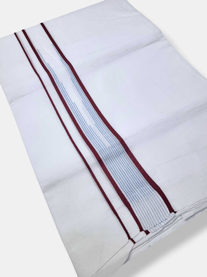 Pure White Cotton Men's Double Dhoti