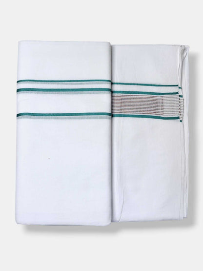 Pure White Cotton Men's Double Dhoti