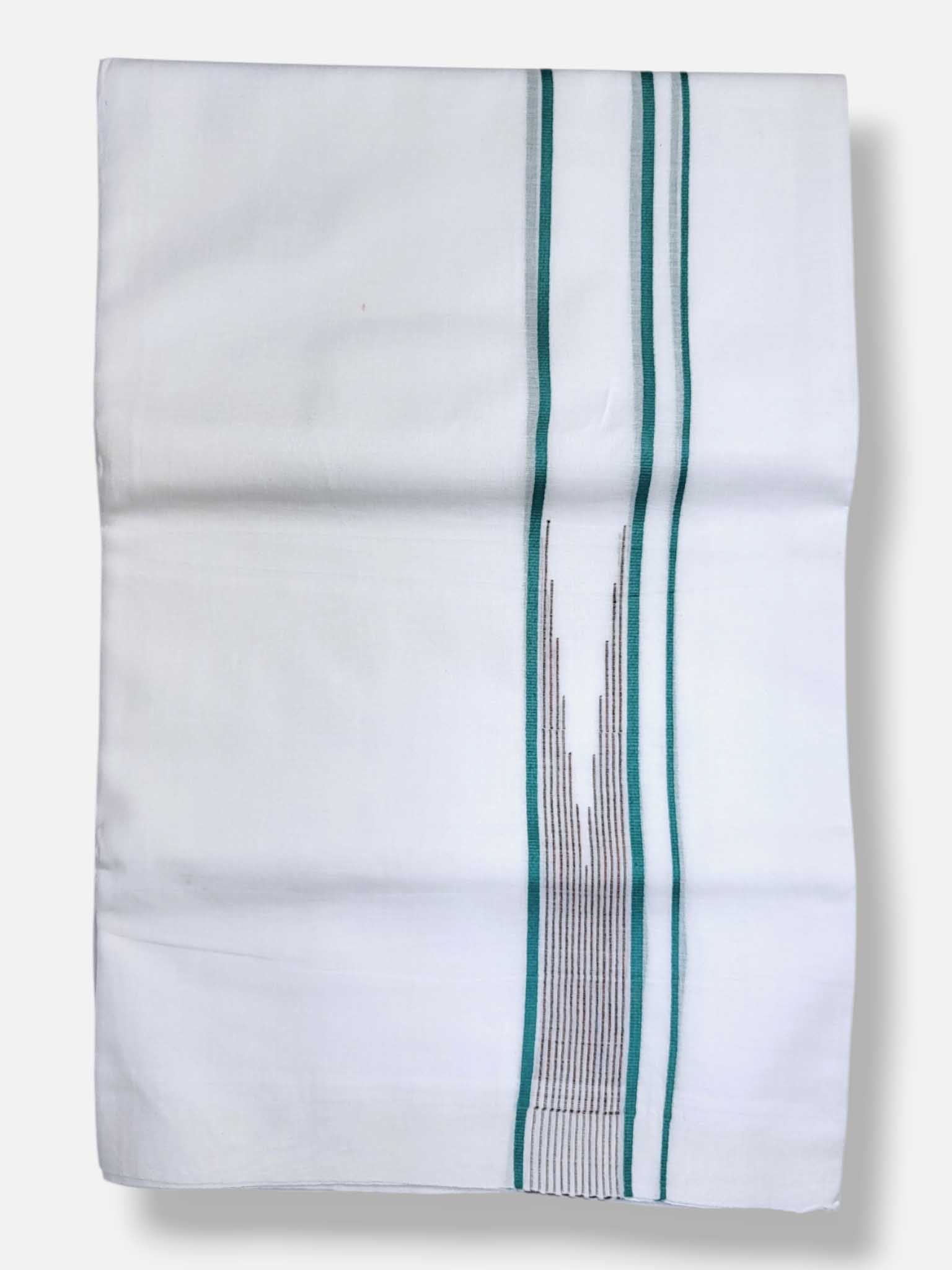 Pure White Cotton Men's Double Dhoti