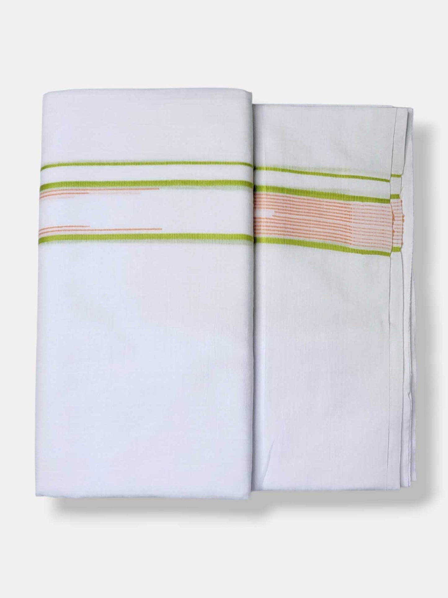 Pure White Cotton Men's Double Dhoti