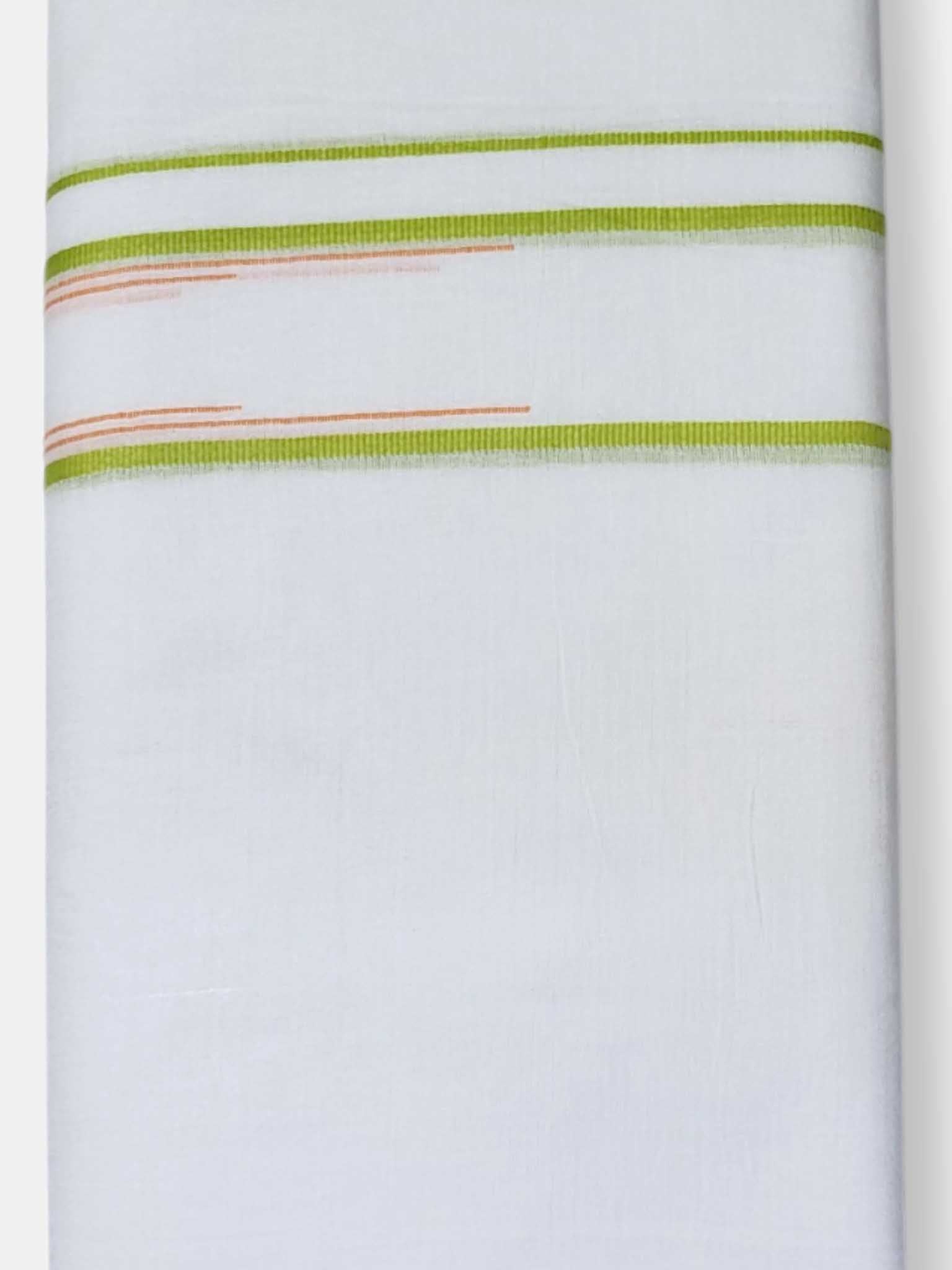 Pure White Cotton Men's Double Dhoti