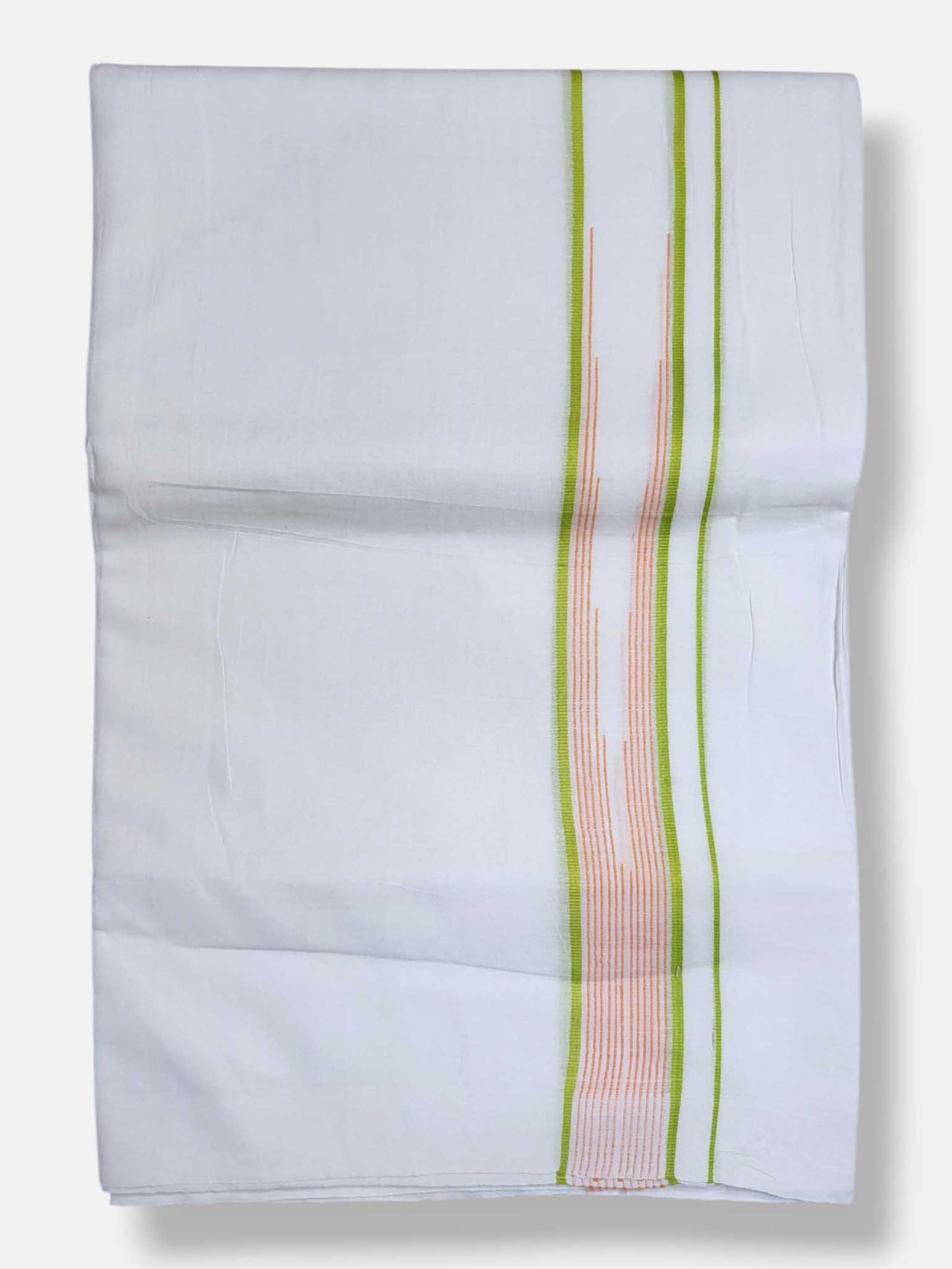 Pure White Cotton Men's Double Dhoti
