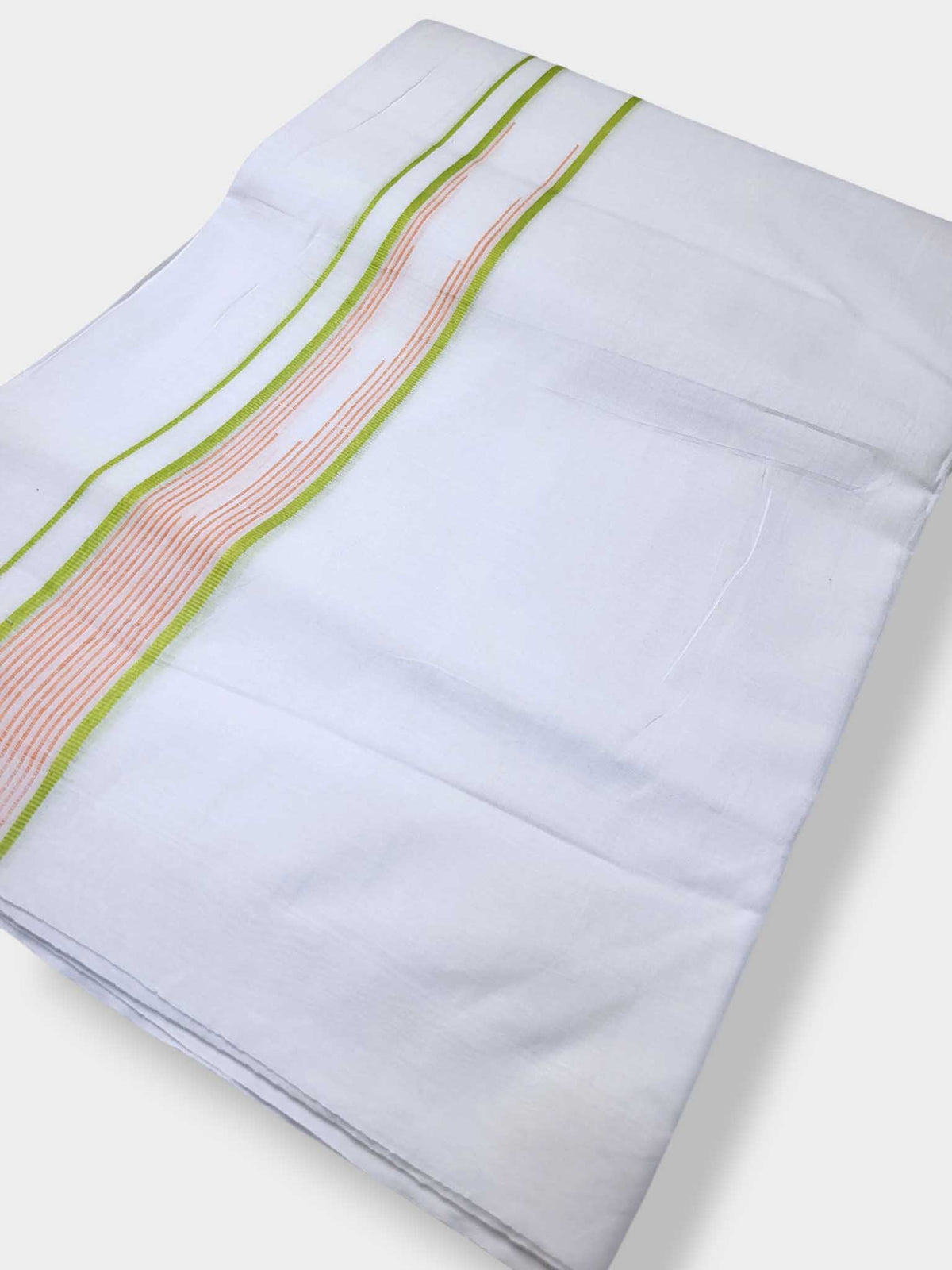 Pure White Cotton Men's Double Dhoti