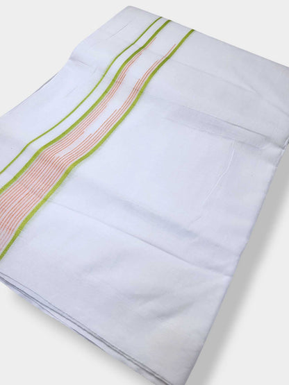 Pure White Cotton Men's Double Dhoti