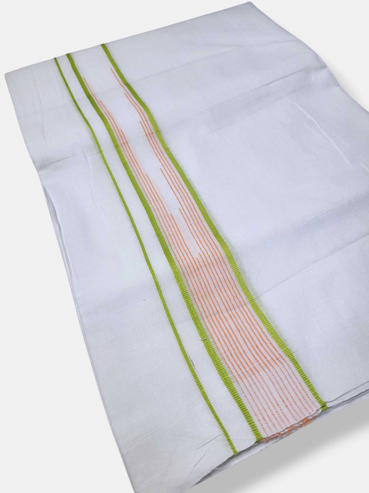 Pure White Cotton Men's Double Dhoti
