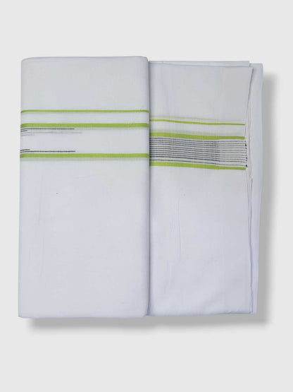 Pure White Cotton Men's Double Dhoti