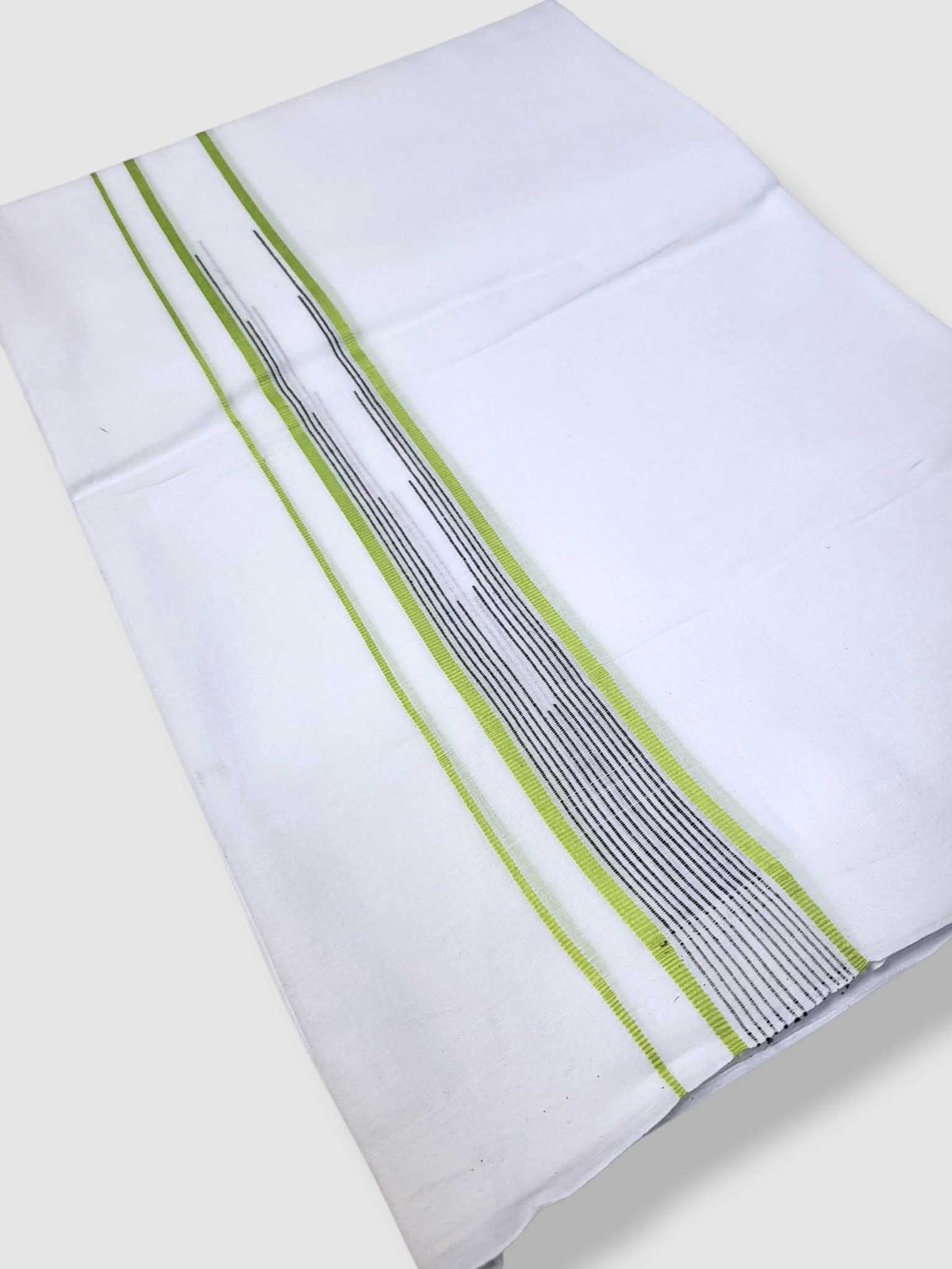 Pure White Cotton Men's Double Dhoti