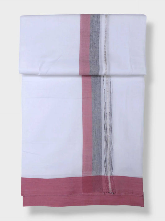 Pure White Cotton Men's Double Dhoti