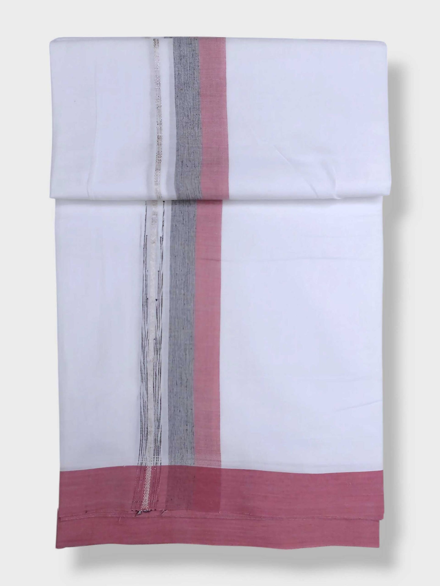 Pure White Cotton Men's Double Dhoti