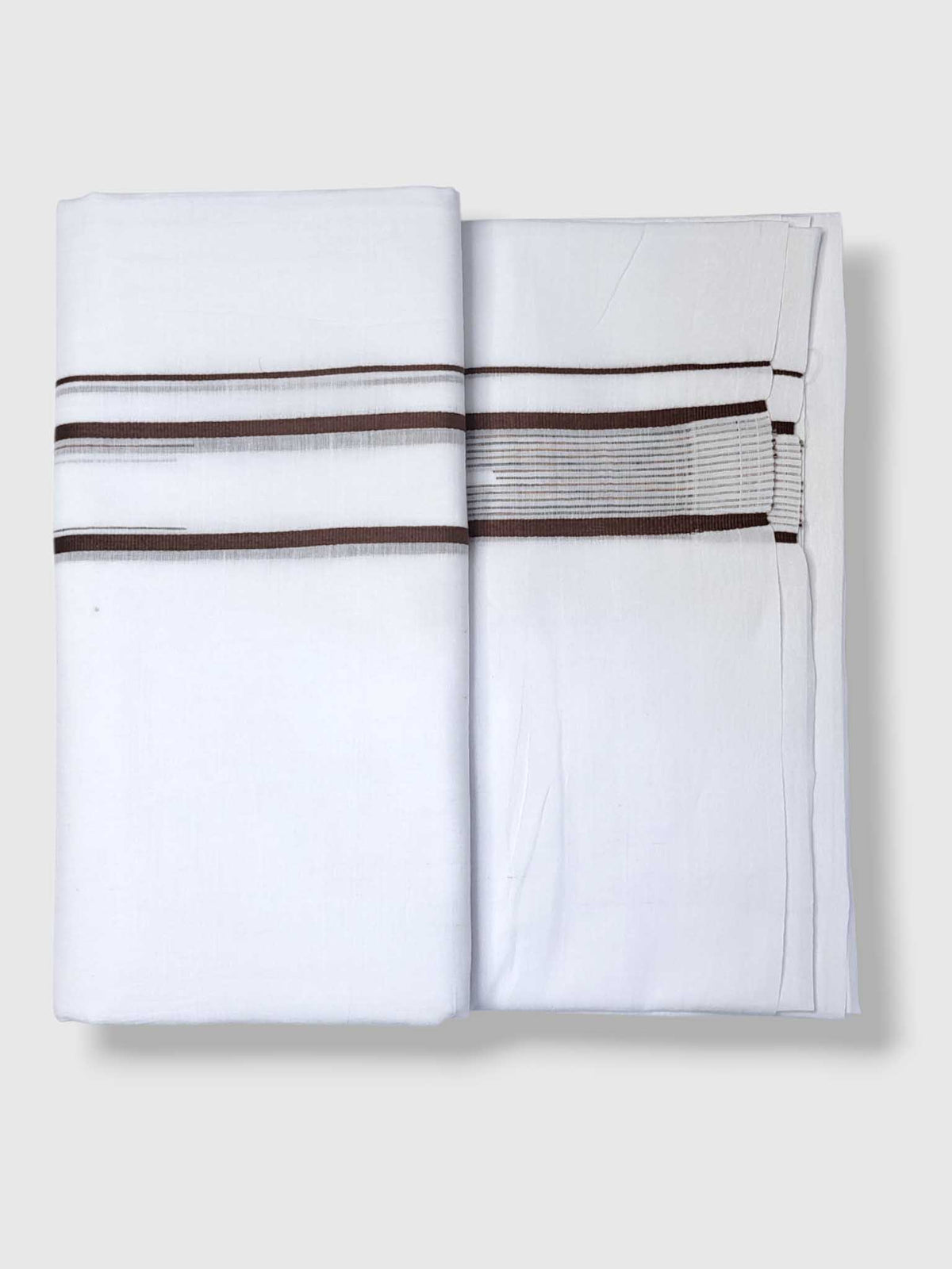 Pure White Cotton Men's Double Dhoti