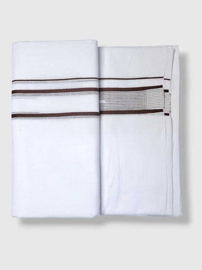 Pure White Cotton Men's Double Dhoti