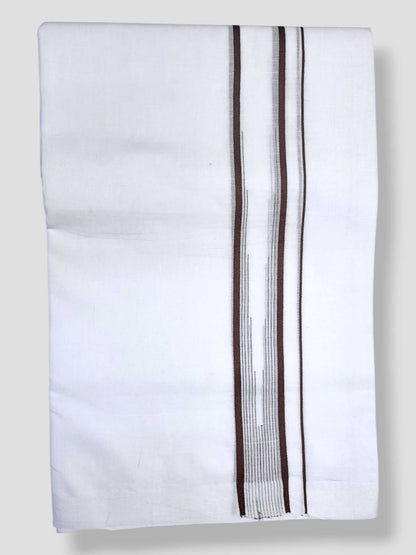Pure White Cotton Men's Double Dhoti