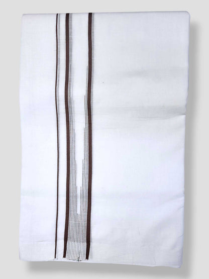Pure White Cotton Men's Double Dhoti