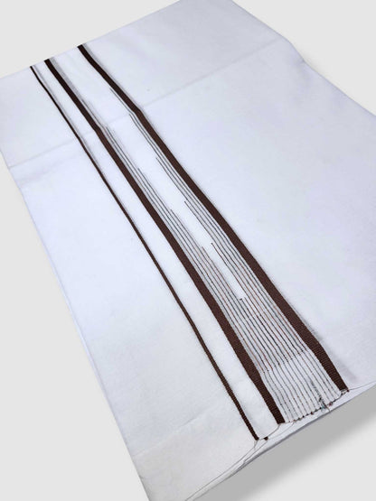 Pure White Cotton Men's Double Dhoti
